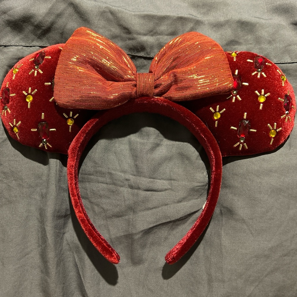 Disney Red Velvet Mouse Ears with Bow